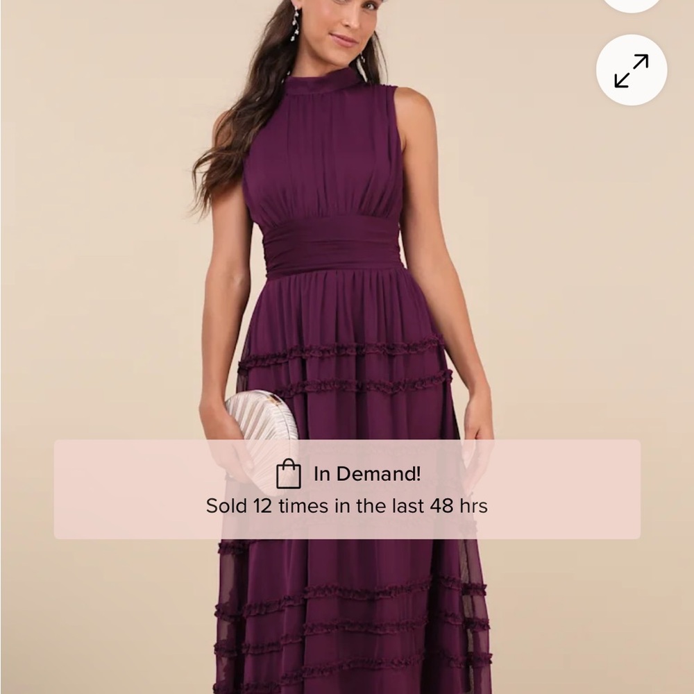 Elegant Purple Sleeveless Dress